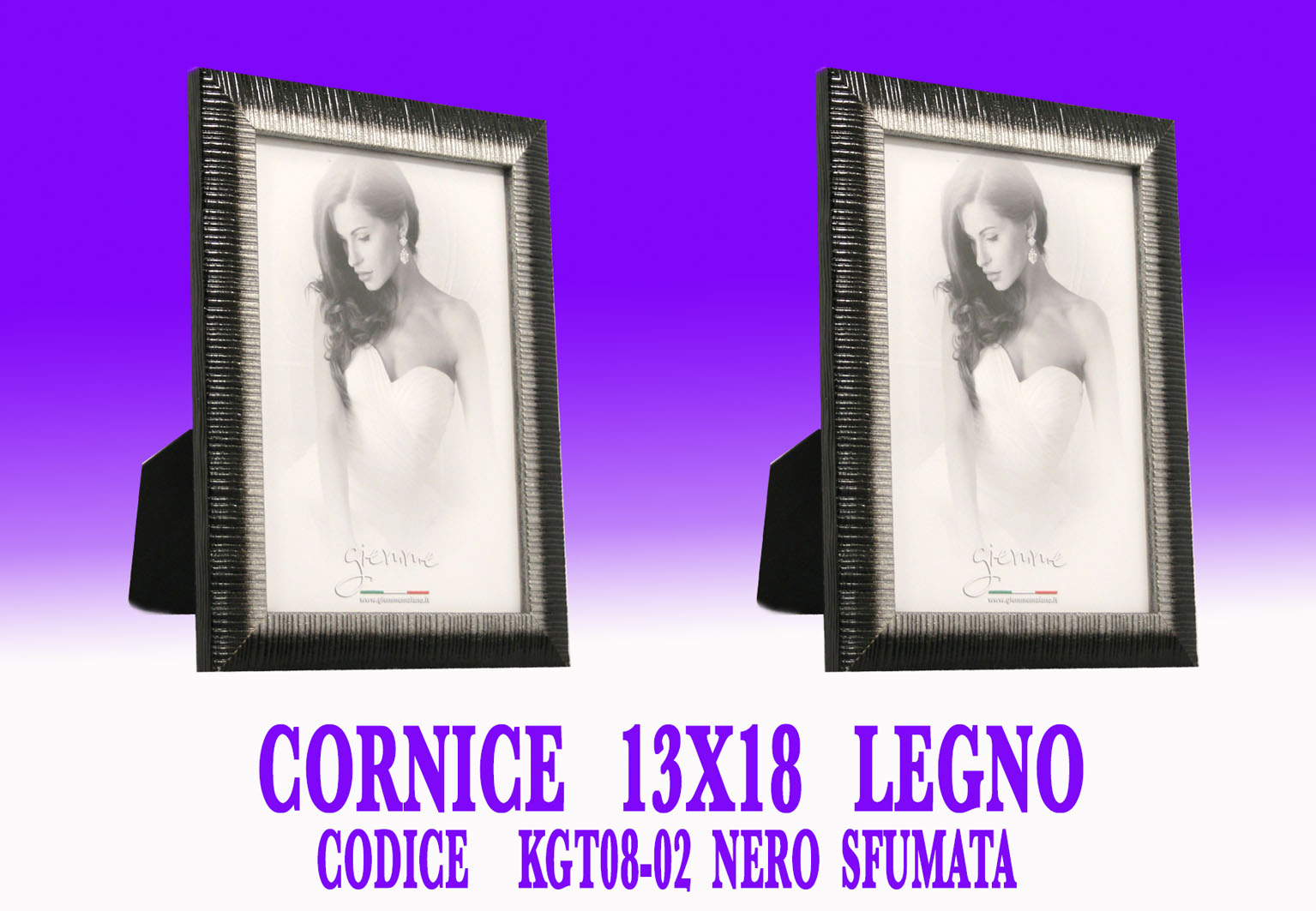 Cornice nera, 13x18 - Cornice nera in legno 